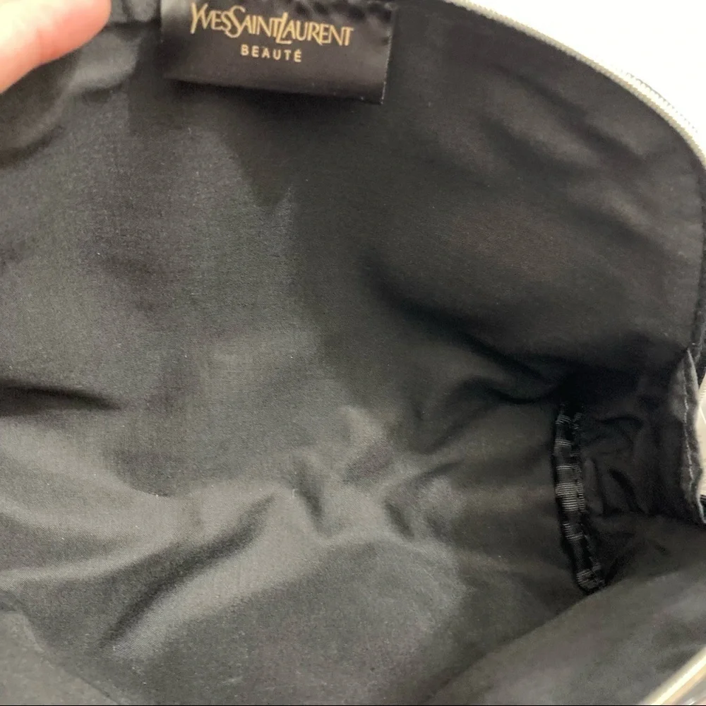 Yves Saint Laurent ysl black cosmetic beaut case dome shape